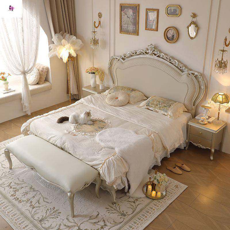 美式实木床1.261518华米双人约床法式家用现式代豪主卧大床简欧婚