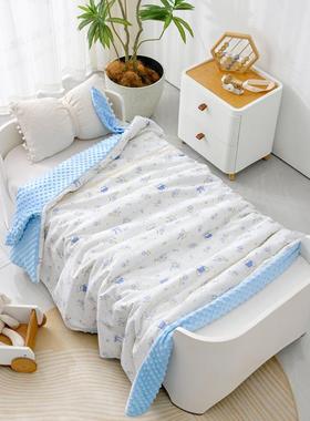 儿童被尺子纯棉透幼气不闷大寸53236儿园宝宝盖被新生儿豆汗豆绒