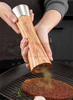 橄榄木研磨器厨25984胡椒花磨海盐椒磨用手动陶瓷芯家BBQ多用房工