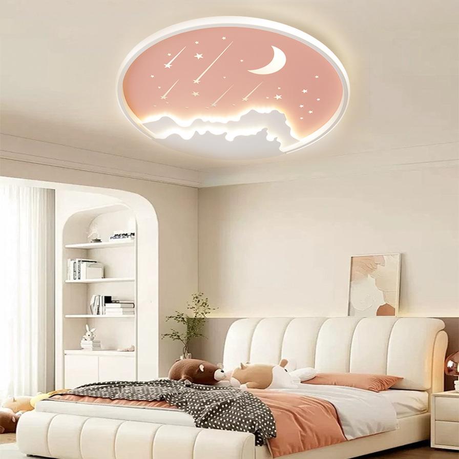 儿童房吸顶温灯眼星空流星灯浪漫馨书房卧室灯男孩护女YWO孩间房