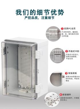 双户外防水门配电箱透明控制41235箱PLCAS塑料防盒显示屏设备B接
