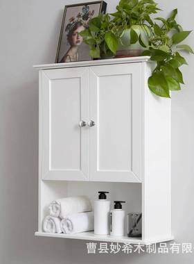 浴室实墙挂上收纳柜壁式巾洗漱用品60224收纳架卫生间墙毛壁木悬