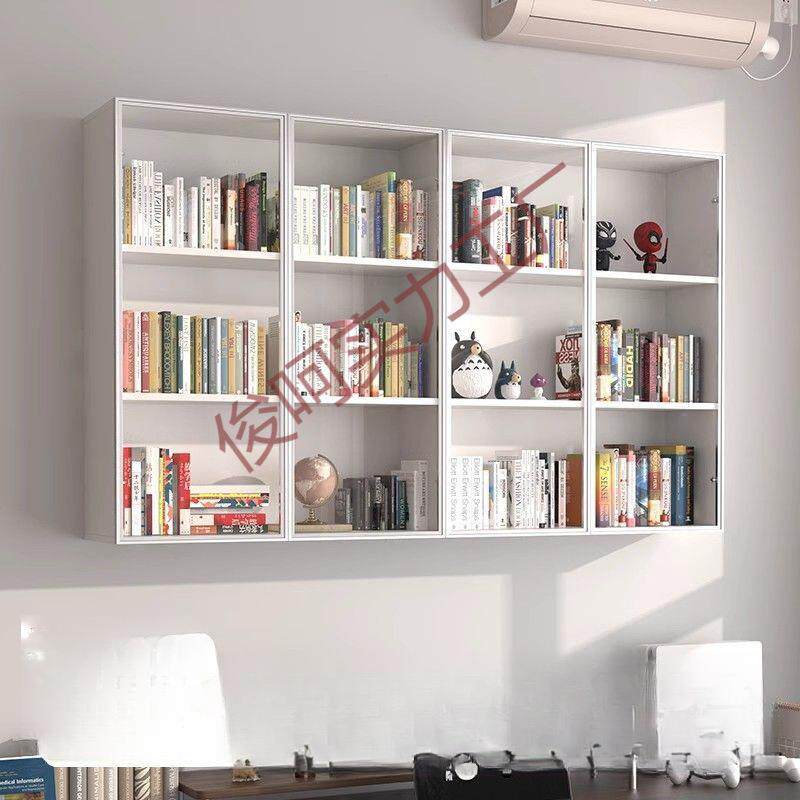 新款实木书书柜吊壁挂架柜轻奢书52110房收储纳物柜厨房办公多功