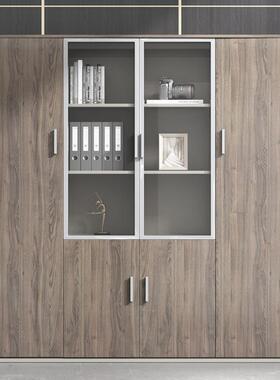 简约轻风办公文件奢柜书柜资柜料书储tb-65088物柜子木质落地架玻