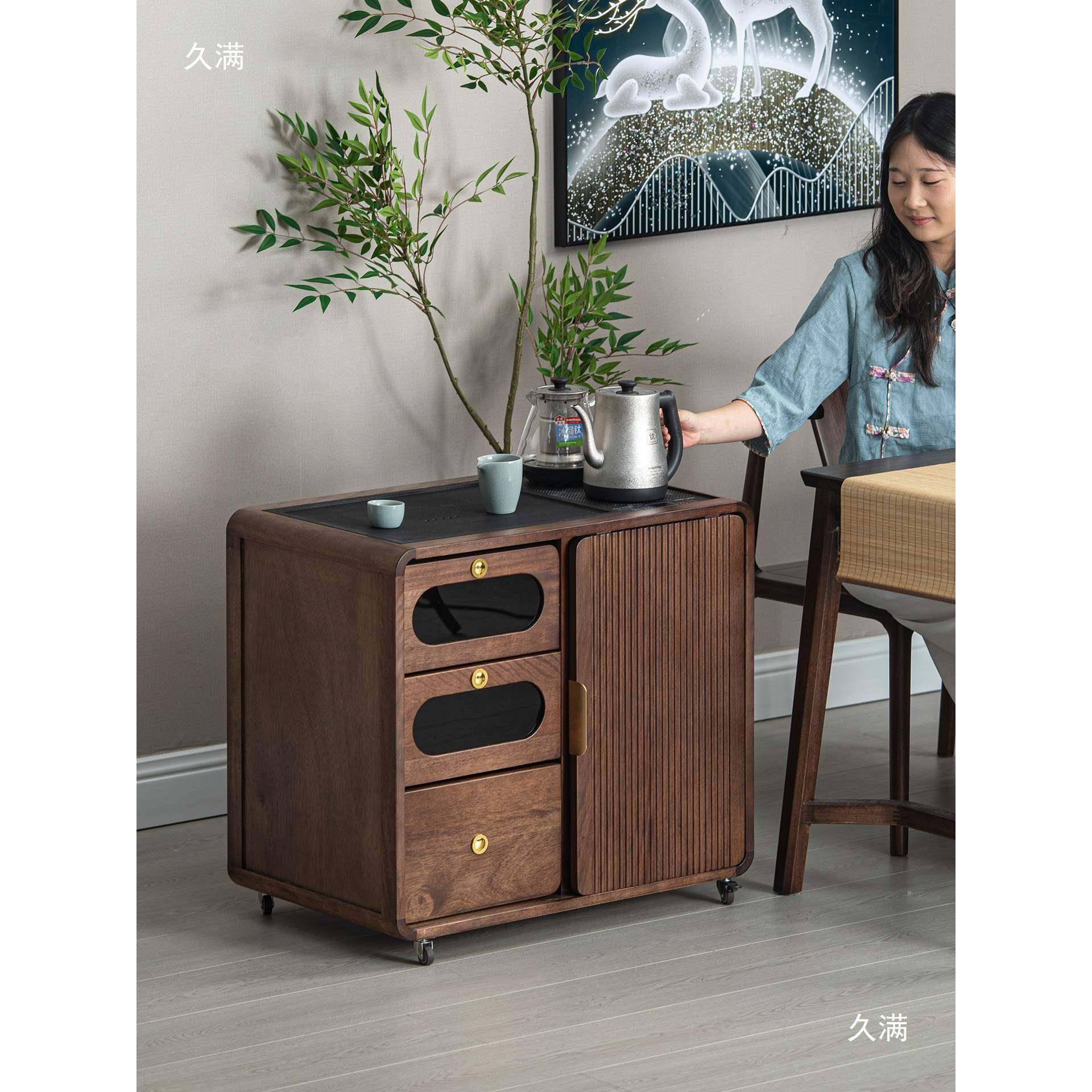 胡桃水木动茶台茶水柜用烧壶一体实木茶移69093柜茶桌边侧边柜办公室,影音电器,DIY配件,淘宝优惠券,粉丝福利购,淘宝优惠卷