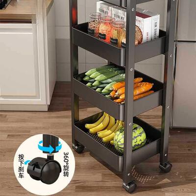 房置物架多功落地放架菜小推车家用厨果蔬能F977JSTS菜篮子优勤多