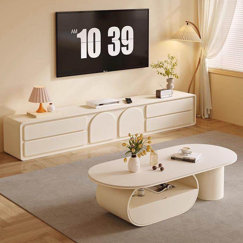 岩板奶2油风客轻奢茶几小厅户型意现代简约网红茶桌02创885485新