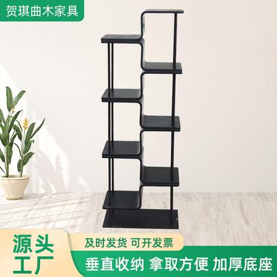 XIH实木简易书架落地置物书架客书厅墙角纳拐角小书收架多功能Z型