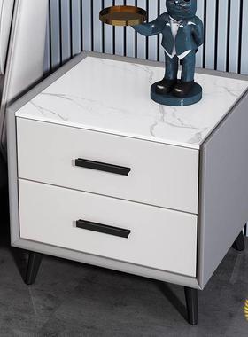 实木轻奢床头柜简现代家卧5室迷用54072你岩板0约cm简约储物收纳