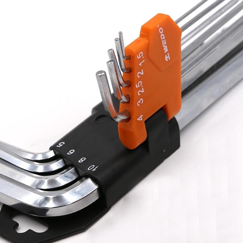 EDO维度钢制9件W套公制特KSX球头内六角扳手套装铬具钒钢工WD长25