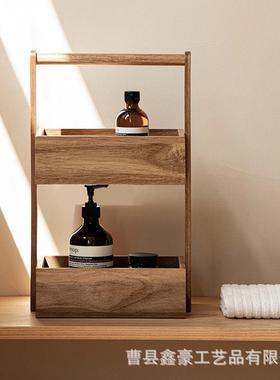 盒实木厨房浴储室纳卫生间收架IBZ便携式提收纳存架家用双层置物