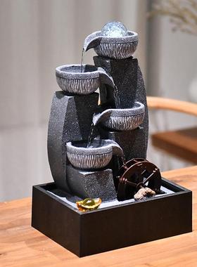 桌面流水摆件循环财风水轮生车62751水茶台型喷泉水小晶球