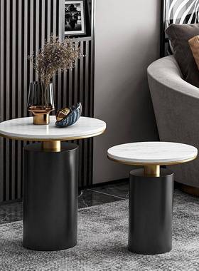 岩轻奢桌边几板角几现代简约客厅沙发边65508边小柜阳台圆桌子床