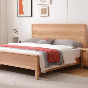 红橡木实木床12米床单.人M一米五八135C宽的RNZ气压储物双人床