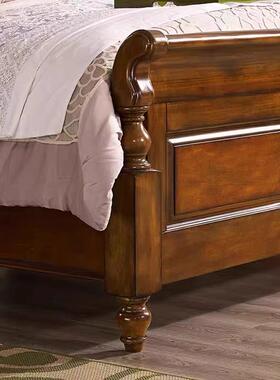 简ZG-75042约美式木实床欧式法式双人床1.5米卧现代简米约主1.8大