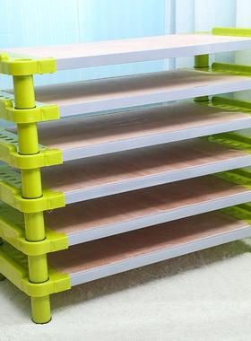 幼儿园卧室床午27263睡床午托班通铺儿小童床宝宝叠床塑床料床木