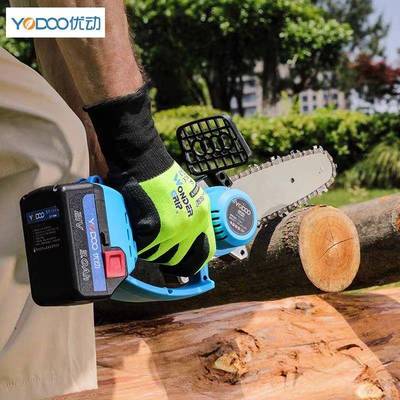 优无刷充电式电链外锯家用伐木油锯多动功ZLZ能手持型小链条锯户