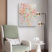 绘油画客厅抽象花卉挂画卧风与花 风与花信奶纯油风手装 YM.AR