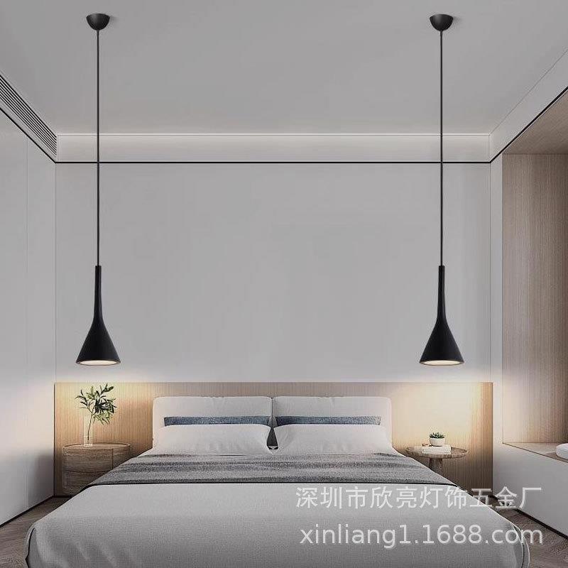 极简主卧室床头小吊灯现代简约网红单头吧台北欧长线吊灯餐厅吊灯