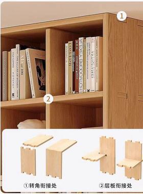 67398实木展书架置物架落地客厅沙发隔断柜示收纳儿原童储物家用