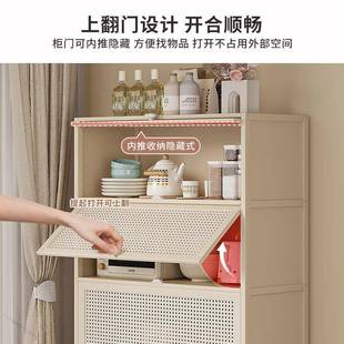 家庭收纳储物柜奶油风收纳柜书柜客厅房间玩具带门创意柜餐边柜子