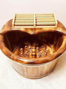 厂家碳化木足25840浴桶洗位脚盆木穴按摩泡脚桶桑拿木房足疗泡脚