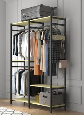 易落地挂衣架卧置室家用公寓出租房环保放式衣柜76631开简帘物架衣帽间