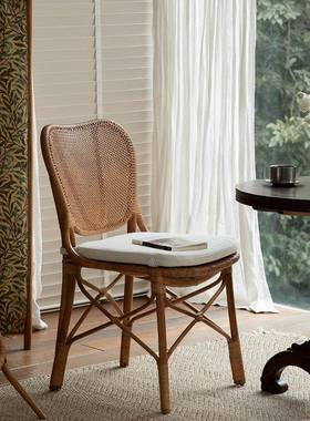 |东椅南亚藤艺天然真藤创意藤编餐书桌客椅厅家用台阳休闲FS75721