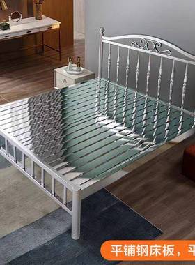 加厚加粗340不锈钢租床家42519用床1米5双人出房公寓床架1.2米公