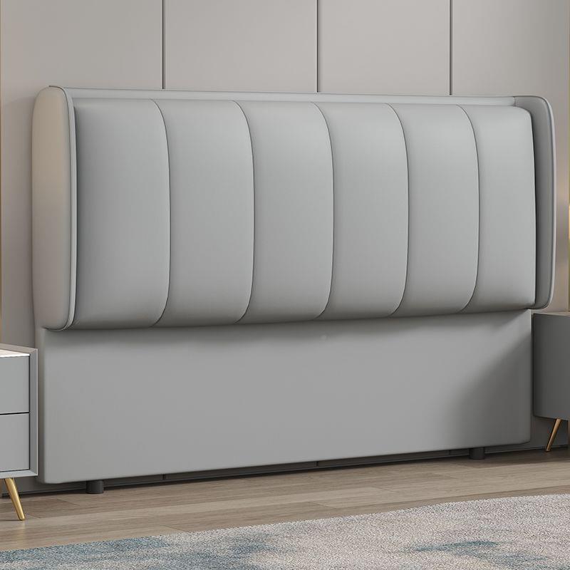 约科技布包床头2025新落地靠背款板超薄轻软奢简全实木DTV床头板