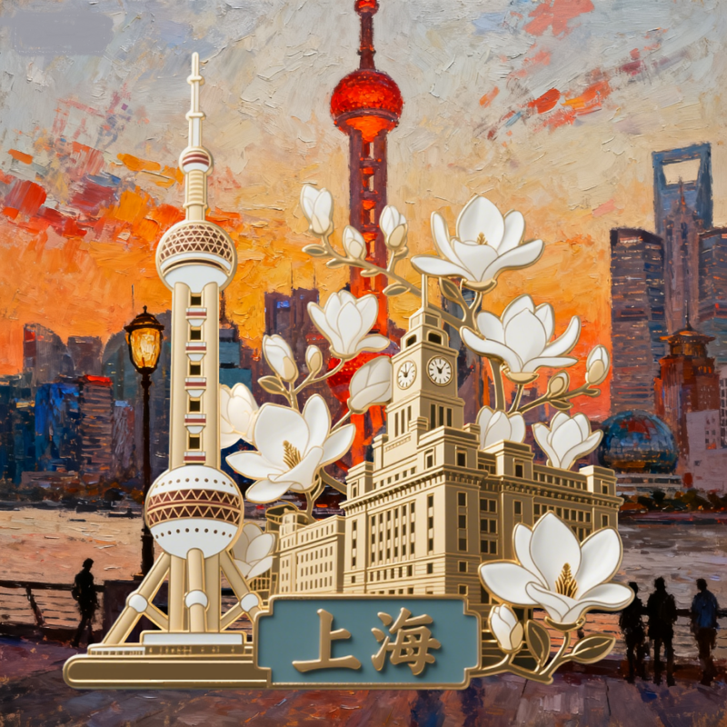 卿卿上海东方明珠创意金属冰箱贴