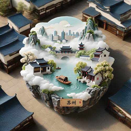 苏州文创国风冰箱贴旅游纪念品