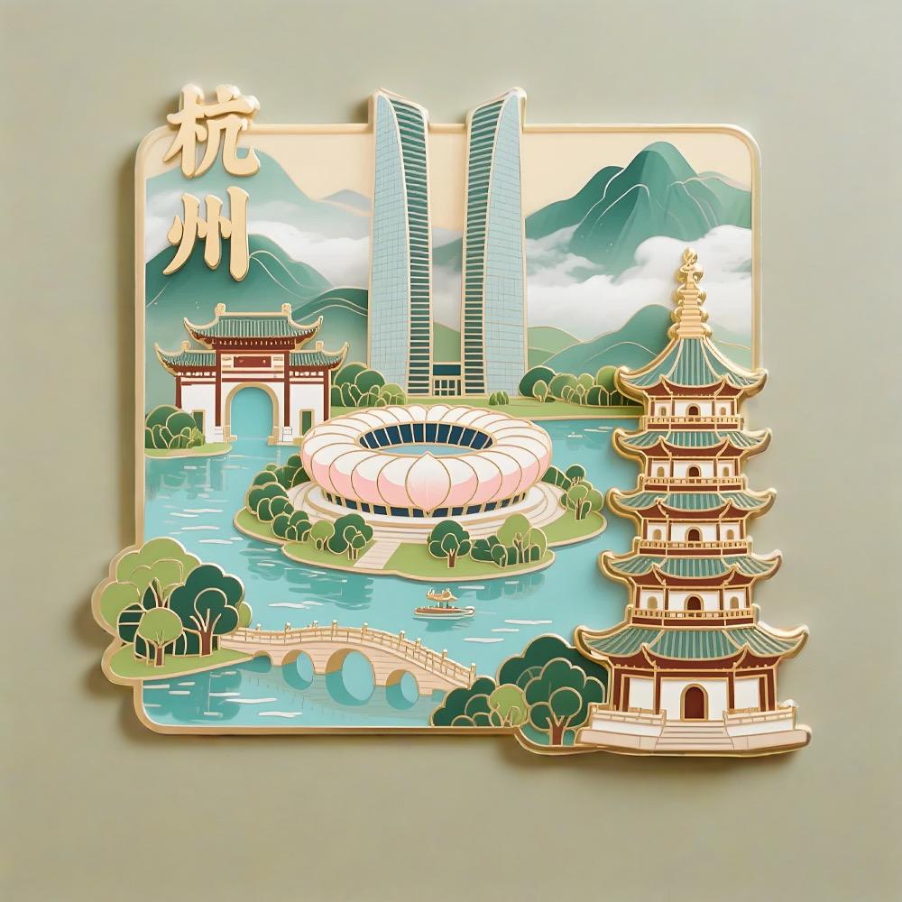 浙江杭州西湖旅游打卡冰箱贴
