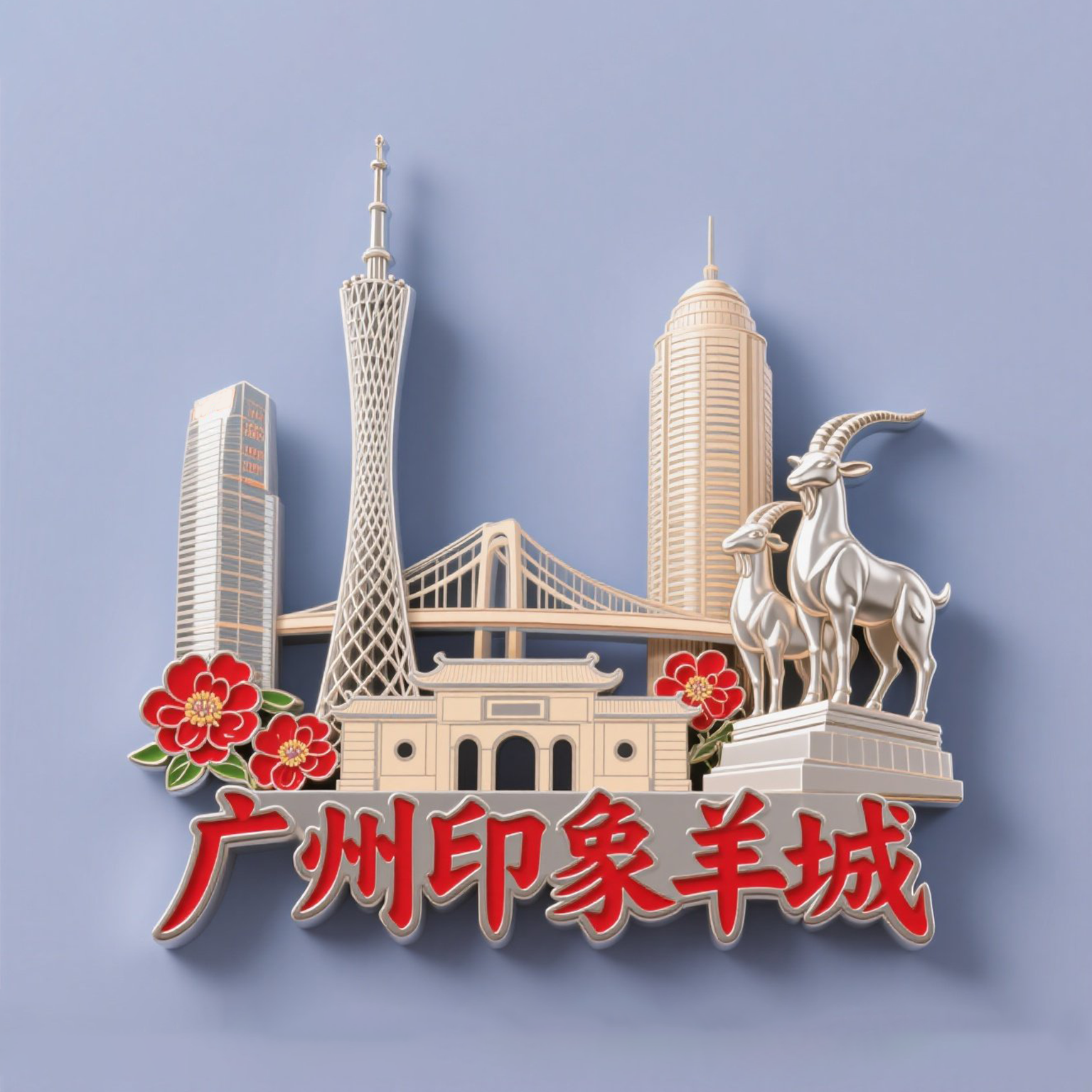 广州城市旅游地标冰箱贴