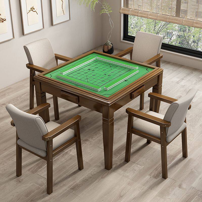 中式实木掼蛋桌手搓棋牌桌麻将桌简易象棋桌餐桌两用掼蛋桌子