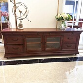 美式 电视柜全实木茶几组合小户型客厅复古欧式 家用家具地柜机简约