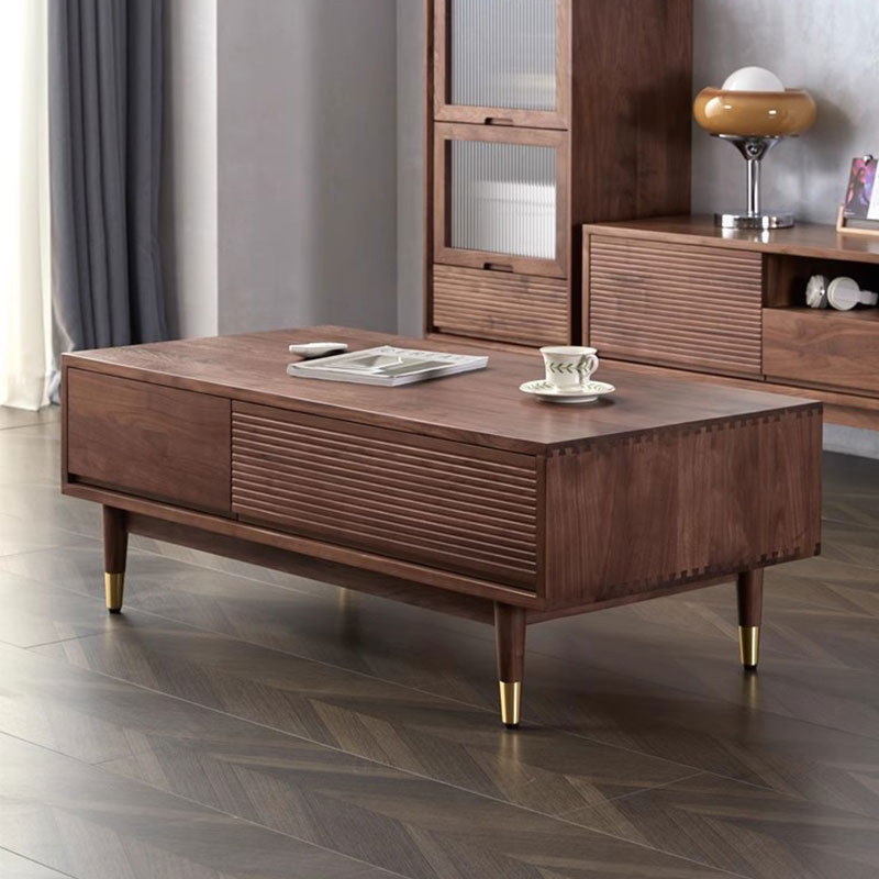 北美黑胡桃木实木茶几电视柜组合北欧客厅原木现代简约茶几咖啡桌