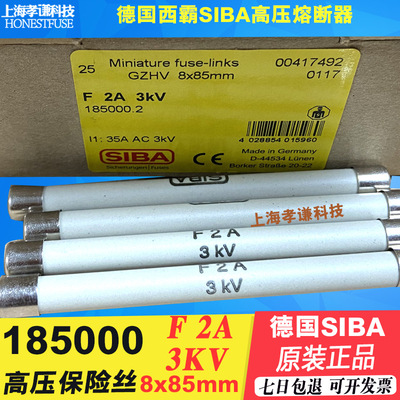 SIBA高压熔断器185000 F200MA F2A F1A F500MA 3KV 8X85mm保险丝