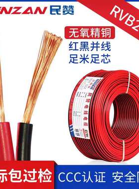扁形红黑线RVB2芯0.30.51.01.52.5平方led红黑平行并线电源线