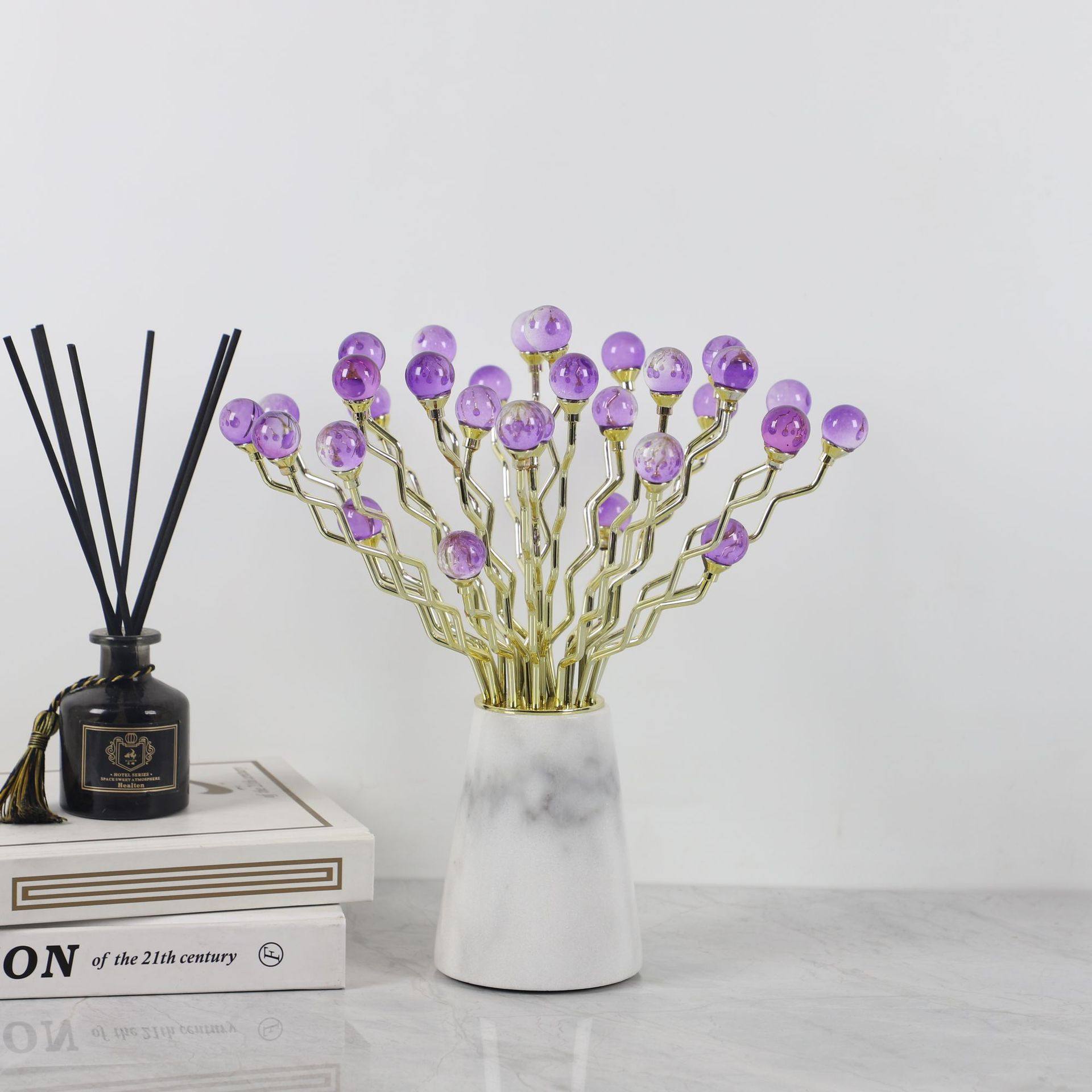 轻奢创意花开富贵大理石花束摆件客厅电视柜别墅样板间高级感饰品,电子元器件市场,电线扎带/束线带,淘宝优惠券,粉丝福利购,淘宝优惠卷