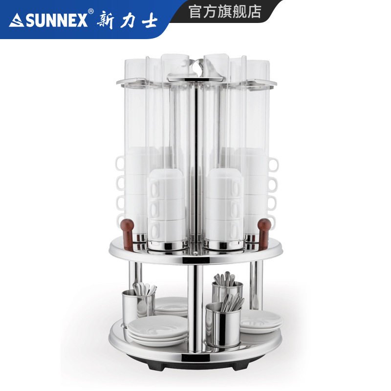 香港新力士/SUNNEX酒店自助餐旋转6柱杯架沥水碟架多用途厂家批发