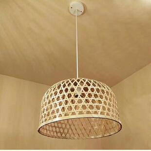 竹编吊灯竹子灯笼灯罩中式复古餐厅灯新款农家乐餐厅工程竹筒吊灯