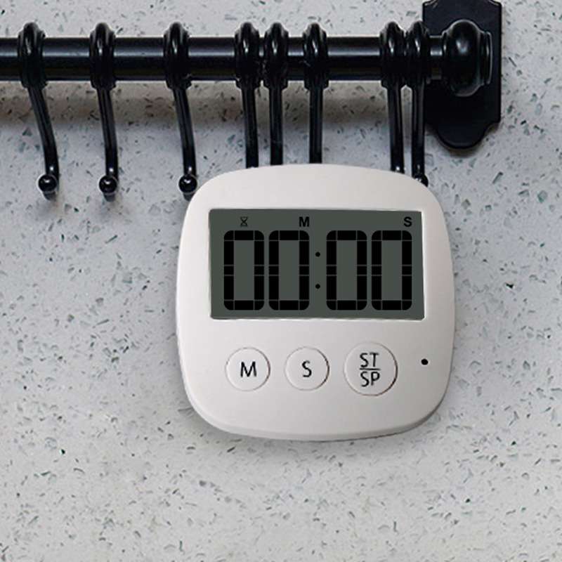 127A倒计时器液晶数字显示定时器厨房计时提醒器两档调音时钟功能