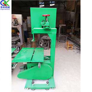 .立式带地轮红砖切砖机水泥砖多角度锯切机小型加气砖带锯切割