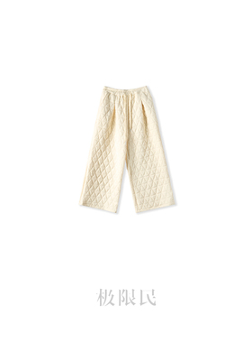 极限民《梵客》秋冬厚款菱形格休闲百搭直筒长裤F5403N2403