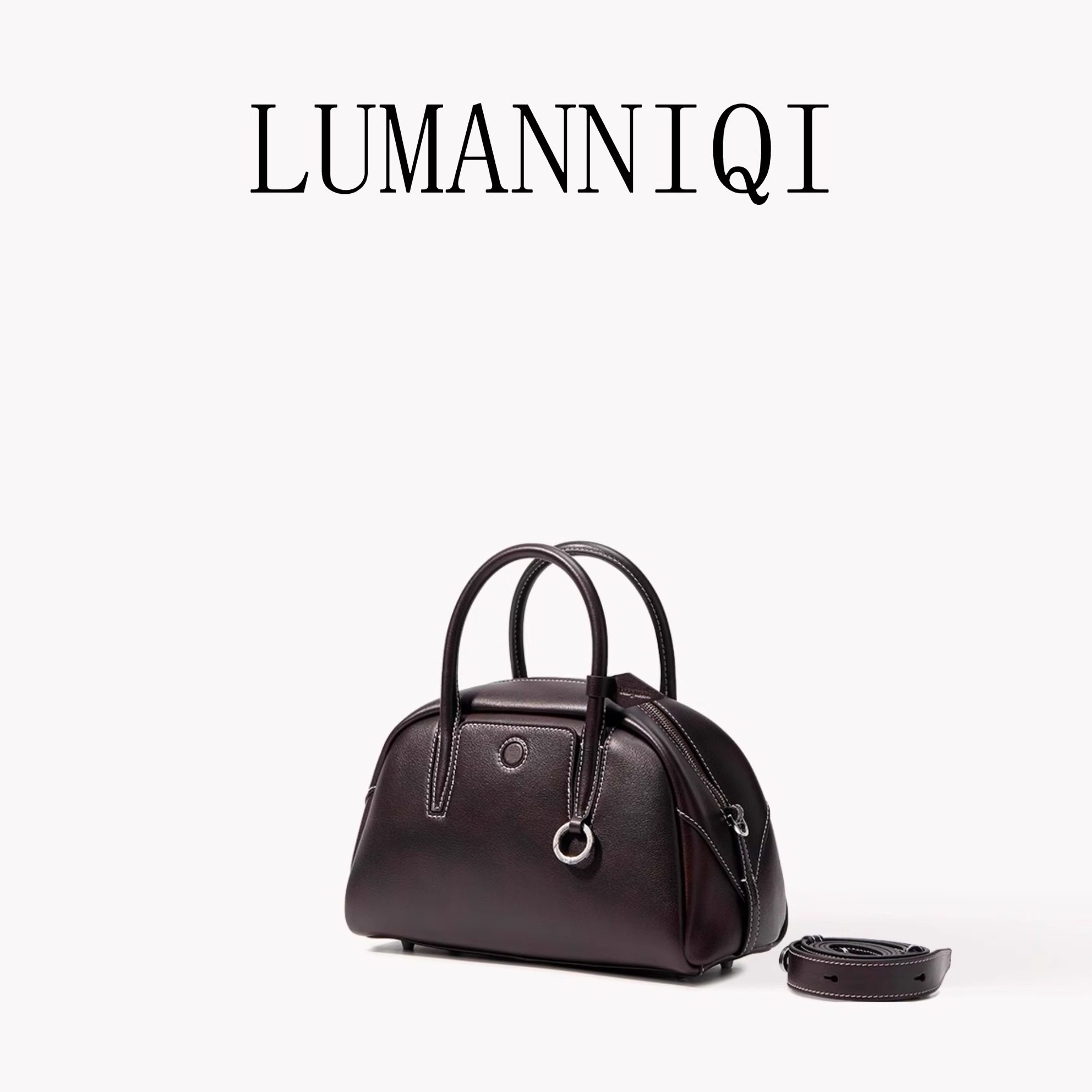 LUMANNIQI文琪同款mini保龄球包贝壳包小众高级感斜挎波士顿包女,箱包皮具/热销女包/男包,通用款女包,淘宝优惠券,粉丝福利购,淘宝优惠卷