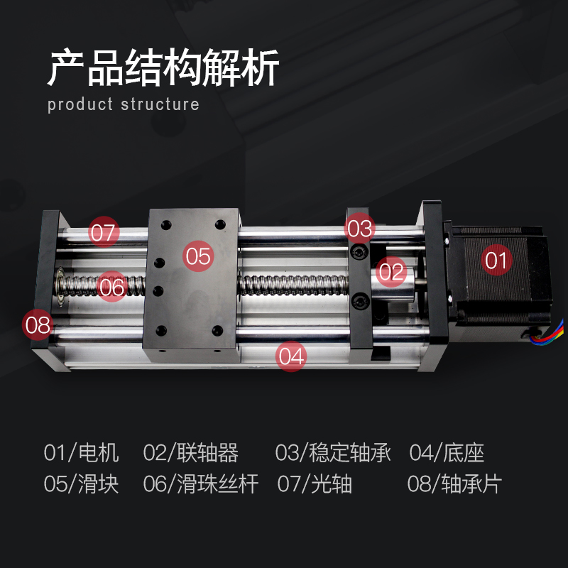 新品GGP精密双光轴滚珠丝杆直线滑台模组电动滑轨十字丝杠工作台