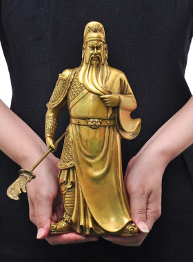 极速铜关公摆件关羽客厅家居供奉风水神像财神爷佛像招财店铺开业