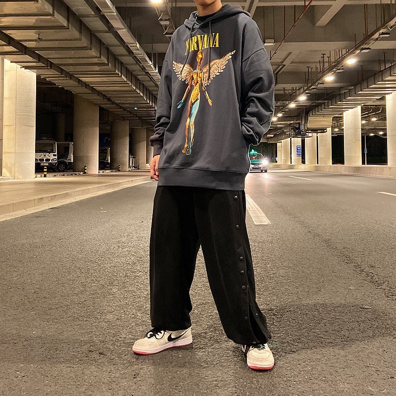 Kanye Diablo High Set Nirvana Angel made old hoodie sweater