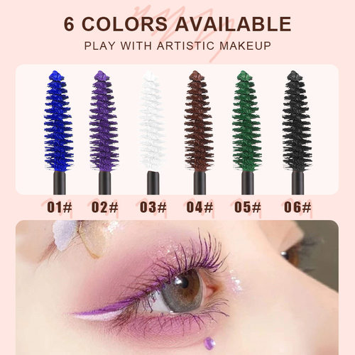 好货Spring Color Mascara Green Purple White Mascara Eyelashe